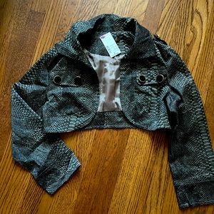 NWT faux snakeskin crop jacket